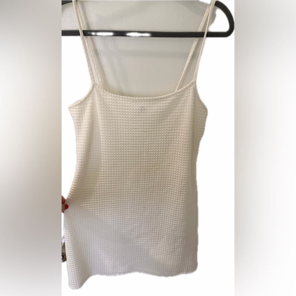 🤍 H&M White Textured Knit Cami Dress 🤍